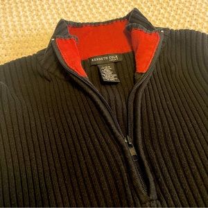 Kenneth Cole Mens Quarter-Zip Knit Pullover Sweater